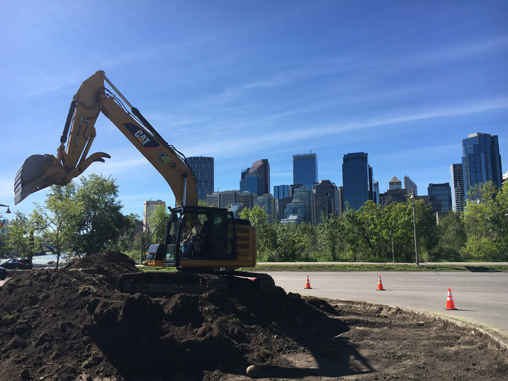 Asphalt Paving Company in Calgary Digging a hole